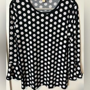 Michael Kors Black/White Polka Dot Top
